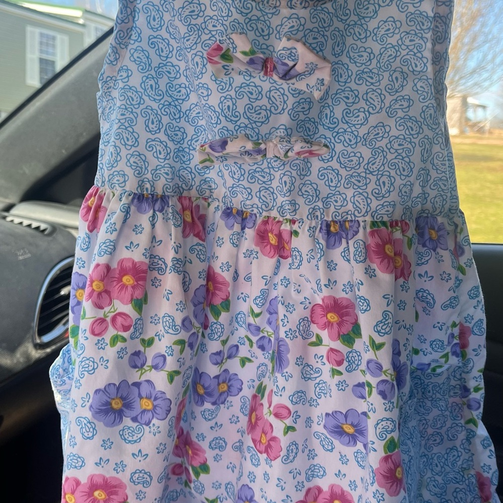 Floral Blue and Pink Dress